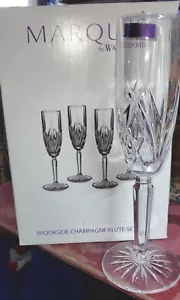Waterford Crystal Champagne Flutes Glasses set of 4 Drink Ware Marquis Brookside - Picture 1 of 6