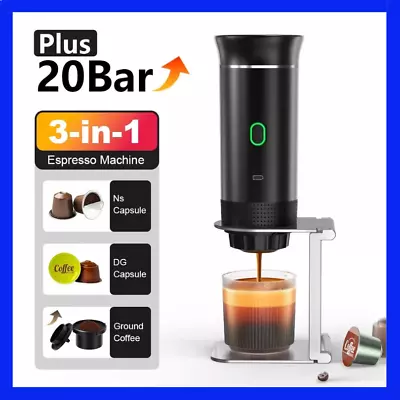 Macchina macchinetta da caffè PORTATILE 3in1 caffettiera capsule o macinato - Immagine 1 di 4