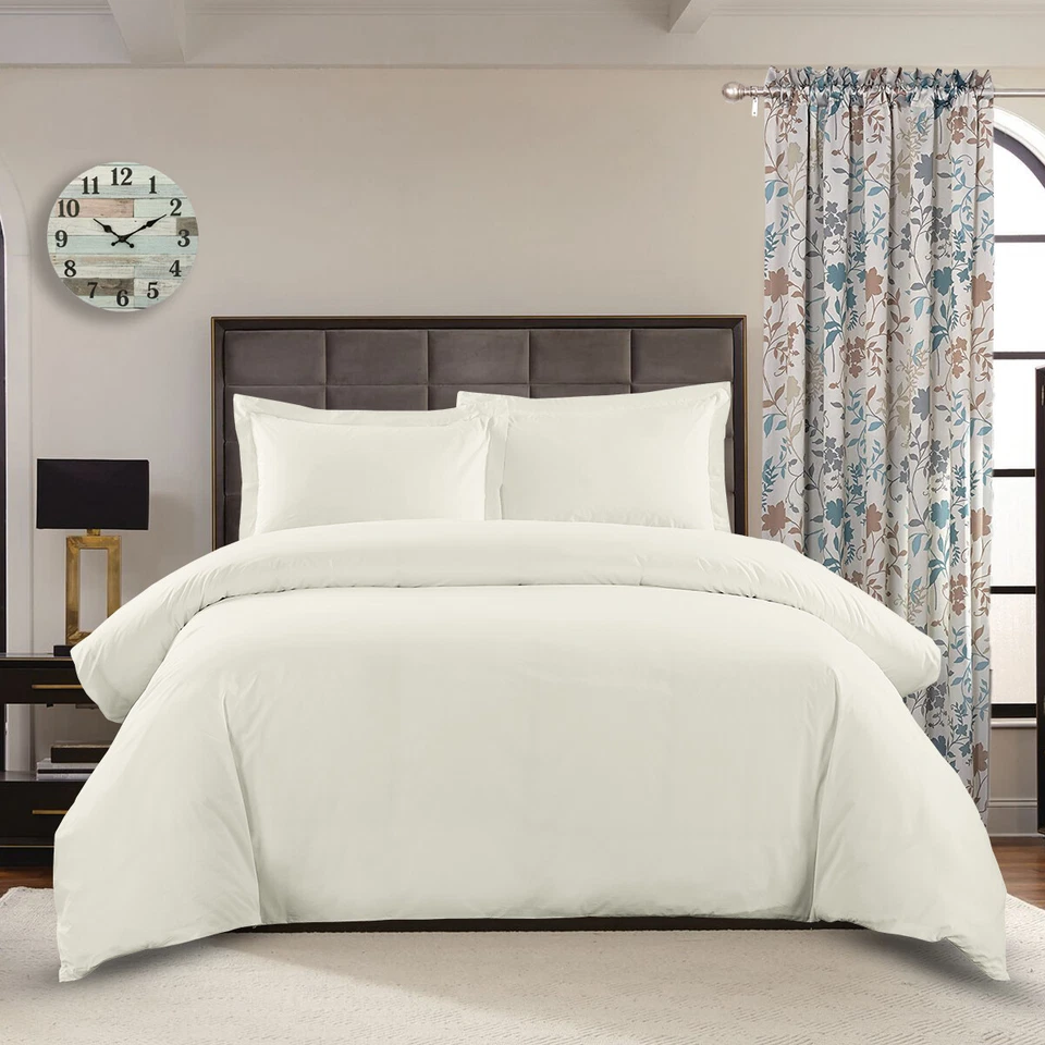 Luxury Breathable Crispy Percale Weave 3-Piece 100% Cotton Soft Duvet Cover - Image 1 of 1