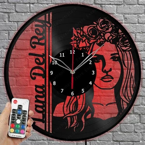 Horloge LED Vinyle Lana Del Rey LED Lumière Vinyle Enregistrement Horloge Murale Décoration Maison 1994 - Photo 1/11