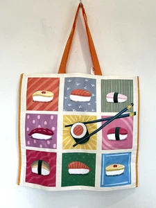 SUSHI Sashimi Nigiri Salmon Roll Durable Reusable Grocery Shopping TJ Maxx Bag