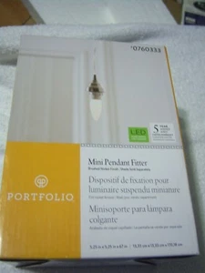 Portfolio 5.25-in Brushed Nickel Mini Pendant 0760333 - Picture 1 of 4