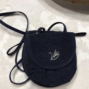 VERA BRADLEY ALL IN ONE CROSSBODY FANNY OR WAIST BAG NAVY MICROFIBER EUC - Picture 1 of 5