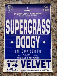 SUPERGRASS Dodgy Tour poster vintage original 100x70 Cm manifesto Velvet Rimini - Picture 1 of 1