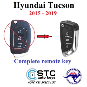 Hyundai Tucson Complete Remote Transponder Flip key FOB 2015 2016 2017 2018 2019 - Picture 1 of 10