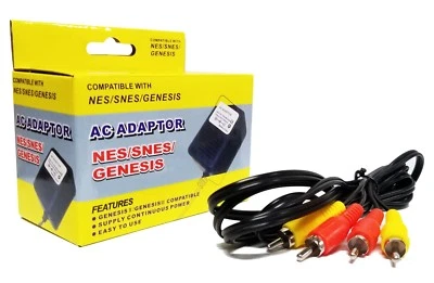 NES Original NES Hookup Connection Kit AC Adapter Power Cord + AV Cable - Image 1 of 3