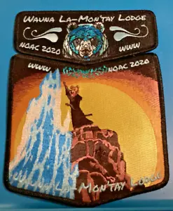 WAUNA LA- MON'TAY OA LODGE 442 BSA 2020 NOAC 2-PATCH BEAR LEC ICE LAST AIRBENDER - Picture 1 of 3