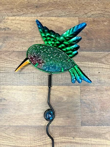 Hummingbird Metal And Glass Garden Stake 32" x 8" - Picture 1 of 5