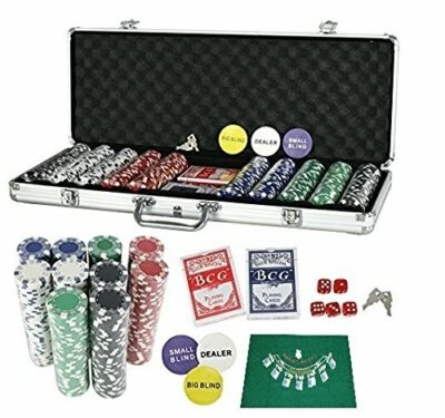 500 Dice Style 11.5-Gram Heavy Duty Wager Poker Chip Set with Case - Image 1 of 2