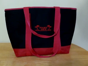 Bolso de compras reutilizable grande aislado negro rojo Trader Joe's - Imagen 1 de 5