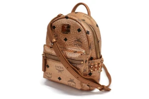 MCM - STARK BeBe Boo Metallic Rose Gold Visetos Backpack - Picture 1 of 15