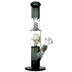 10" Hookah Heavy Glass Bong Skull Smoking Water Pipe Bubbler Shisha With Bowl - Picture 1 of 6
