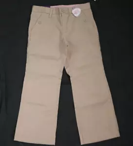 Gap Kids Khaki Chino Pants Girls Size 8 Plus Bootcut Uniform Adjustable Waist - Picture 1 of 5