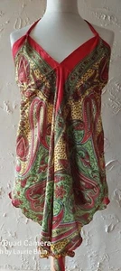 Brightly Colored Paisley pattern Beach Dress Top One size fits 10-12 BNWOTs - Picture 1 of 4