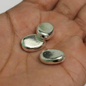 Cuentas de aluminio ovaladas de plata de 17x13 mm de 20 piezas - Imagen 1 de 8