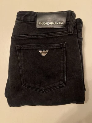 Pantalones de mezclilla Emporio Armani Gold Series para hombre calce ajustado negro dorado 6Z1J00 1D2JZ 0005 Foto 1 de 4