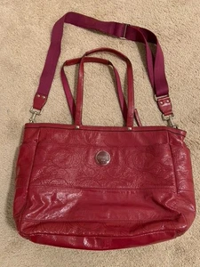 Bolso de Mano Coach Galería Oficina Grande Granate Charol Bolso de Hombro Cartera - Imagen 1 de 5