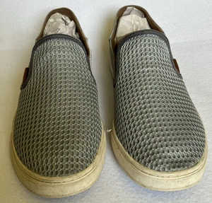 Olukai Peheua Womens Sneakers Size 7.5 Gray Knit Slip On Casual - Picture 1 of 7