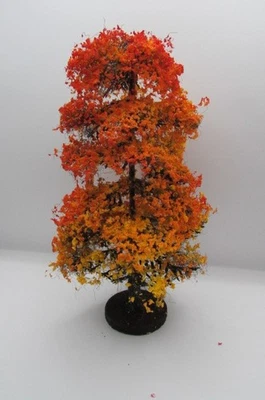 Dollhouse Miniature 8" Fall Landscape Tree in Orange & Yellow CABHL23 - Image 1 of 2