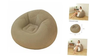 Inflatable Bean Bag Chairs - Bag Inflatable Lounge Chair Blow up Chairs Grey - Picture 1 of 7