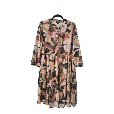 Torrid платье размер 1/1 X мини зажим точка самостоятельный галстук замочная скважина абстрактный оборки шеи Midi - Изображение 1 из 4