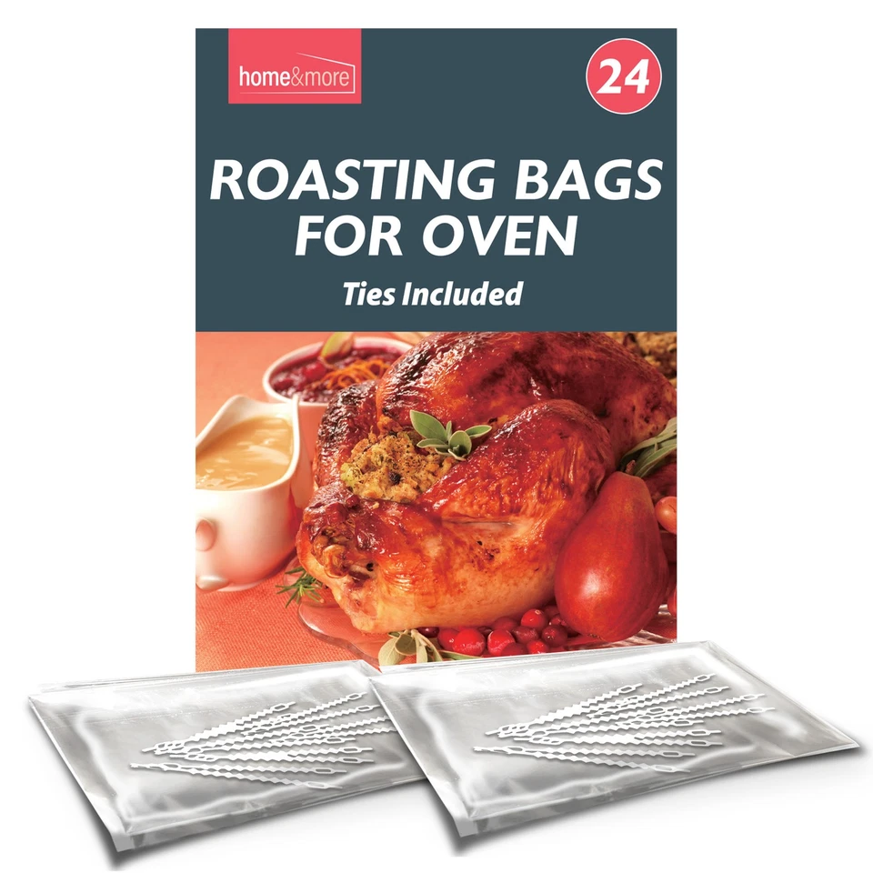 12-48 Large Roasting Bags Chicken Turkey Poultry Meat Fish Oven Cooking 25x38cm - Image 1 of 4