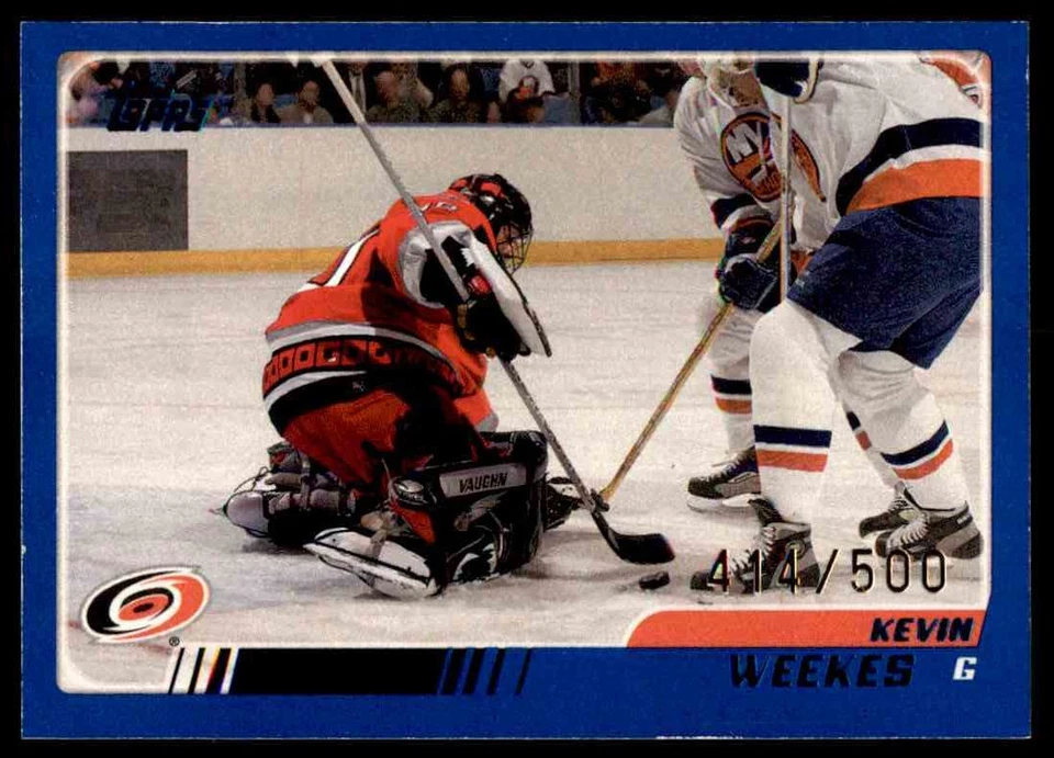 2003-04 TOPPS BLUE KEVIN WEEKES 414/500 CAROLINA HURRICANES #22 - Image 1 of 2