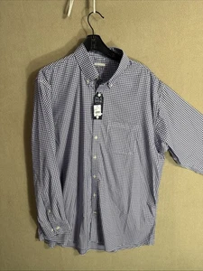 NWT Jos A Bank Dress Shirt Mens XLT Lavender Gingham Traditional Fit Stretch NEW - Picture 1 of 10