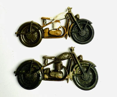 Vintage Old Unbranded Plastic Harley Davidson Motorcycle Indian Bike Lot Of 2 - Image 1 of 4