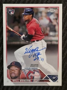 2023 Topps Chrome Will Benson RC Rookie On-Card Auto #RA-WB - Foto 1 di 3