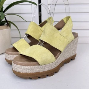 Sorel Joanie II Slingback Wedge Sandal Sunnyside Yellow Espadrille Shoe Size 7.5 - Picture 1 of 10