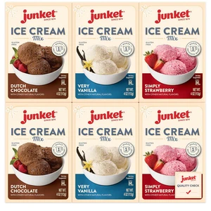 Junket Ice Cream Original Mix Bundle 2 Vanilla 2 Chocolate 2 Strawberry 6 Total - Picture 1 of 7