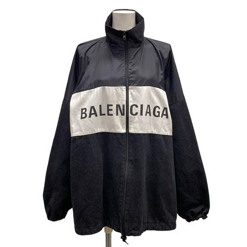 Giacca leggera donna nylon bianco nero BALENCIAGA 529213 originale