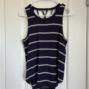 Camiseta sin mangas Chaser para mujer nueva con etiquetas azul y gris a rayas con espalda abierta - talla XS - Imagen 1 de 6