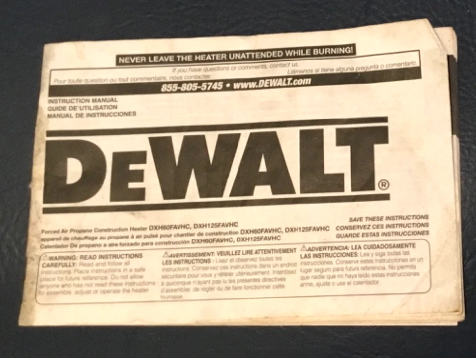 Dewalt Forced Air Propane Construction Heater Manual - Image 1 of 1