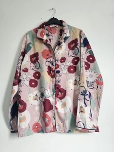 Laurence tavernier Womans Pajamas Floral Shirt Pink White & Green Size Uk L - Picture 1 of 16
