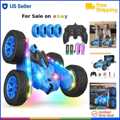 Remote Control Car Plastic 7-Color Strip Lights 360° Drifting Kids Toy - Image 1 of 4