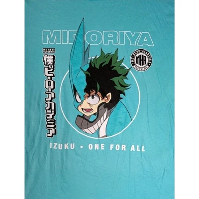 Camisa masculina manga longa My Hero Academia BoxLunch azul-petróleo Midoriya 2XL CR10 nova boa - Imagem 1 de 4