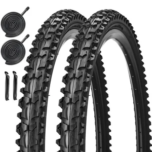 24" Bike Tires & Tubes - 24 x 1.95, Schrader Valve, Suitable for Mountain & B... - Foto 1 di 7