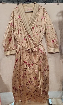 Bata Oscar De La Renta etiqueta fina para mujer L/XL vintage bolsillos longitud completa BONITA Foto 1 de 4