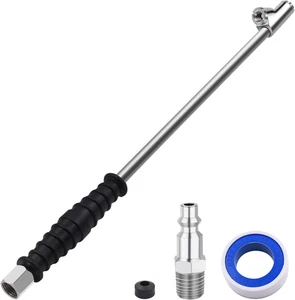 16-1/4" Dual Head Air Chuck Extended Lock-On 1/4" FNPT Heavy Duty Closed Flow - Picture 1 of 6