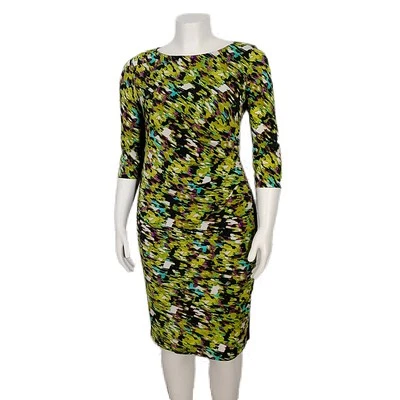 Kasper Womens Dress Size S M Jersey Knit Stretch Colorful Office Midi Career  - Image 1 of 4