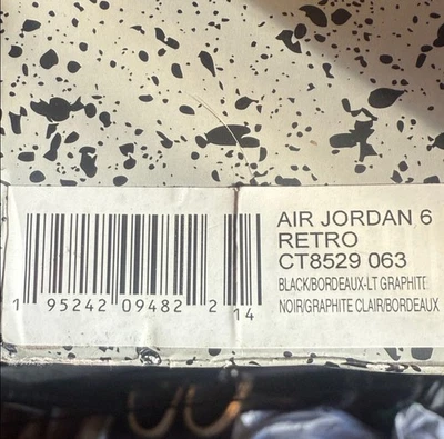 Nike Air Jordan 6 Burdeos para hombre talla 8,5 Foto 1 de 4