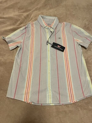 NWT Boys Vineyard Vines Classic Button Up Shirt Milou Stripe Size XL (18) Whale - Image 1 of 4