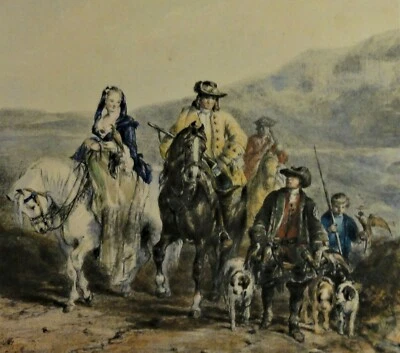 Frederick TAYLER (1802-1889) Litho c 1845: RABBIT SHOOTING / HASENJAGD - Bild 1 von 4