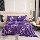 Bedlifes Queen Sheet Set Ultra Soft Breathable Silky Flower Bed Sheets Deep