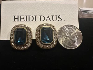 Heidi Daus royal blue crystal clip earrings - Picture 1 of 1