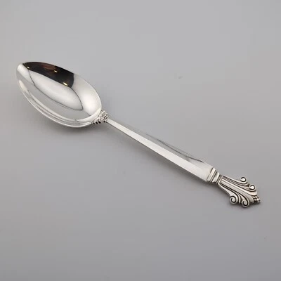 Cuchara sopera ovalada de plata esterlina Georg Jensen Acanthus - 6 7/8" - sin monograma Foto 1 de 3