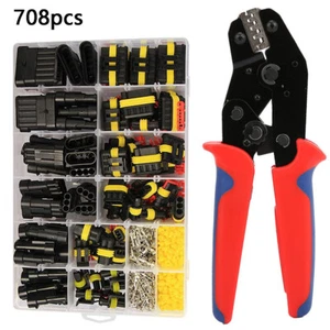 708Pcs Waterproof Electrical Wire Connector Plug Terminal Kit 1/2/3/4/5/6 Pin AU - Picture 1 of 17