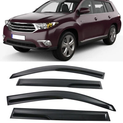 Compatível com 2008-2013 Toyota Highlander viseira lateral defletor de chuva protetor solar - Imagem 1 de 4